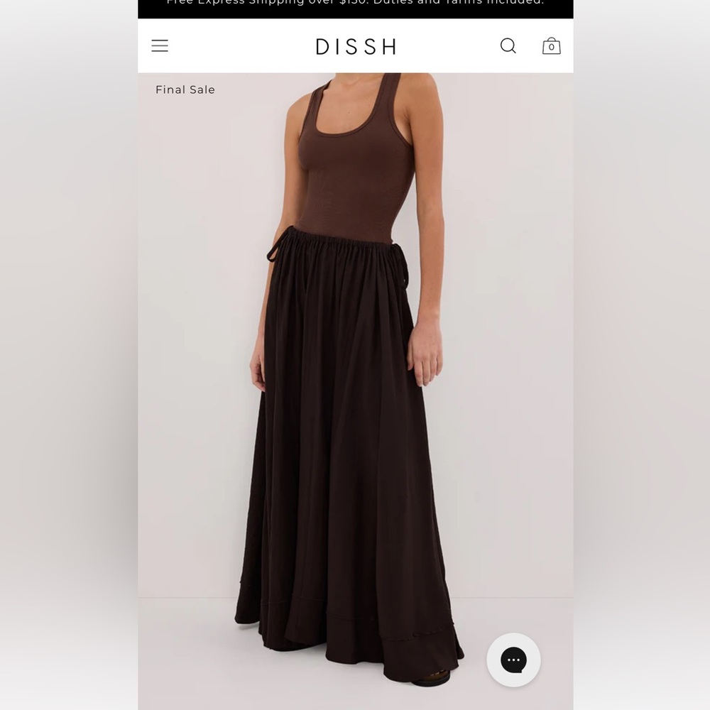 DISSH SHANIYA BITTER CHOC BOHO SKIRT